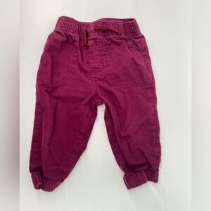 Garanimals Maroon or Burgundy Drawstring Cargo Jogger Pants Baby Size 12 Months